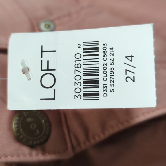 NWT Loft High Rise Pink Straight Leg Jeans - Picture 3 of 9